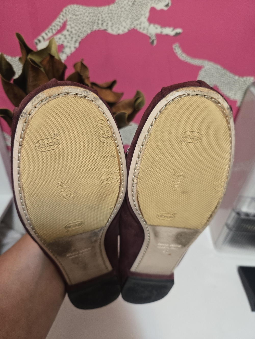Miu Miu Embellished Burgundy Suede Women's Ballet Flats Loafers Size 40 IT 9 US - Picture 6 of 11